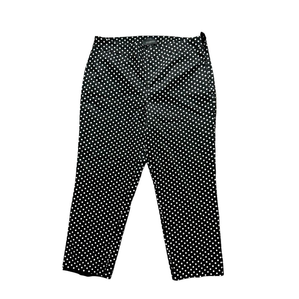 Talbots Chatham capri crop black white polka dot cotton blend preppy women’s 12